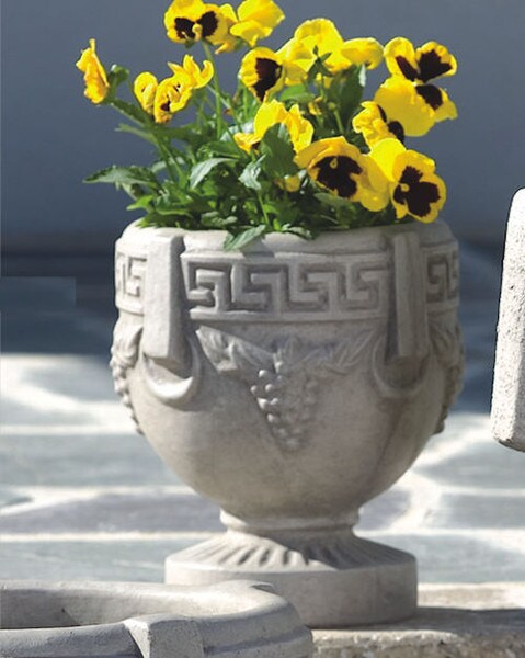 Grecian planters grapes style flanked entryway of European homes